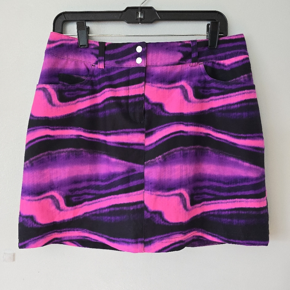 Slazenger Pink purple Tie Dye Print Golf Tennis Skort Size 6 Loud Print